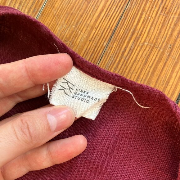 Linen Wrap Maxi Dress | Eggplant Color | Size M - Picture 7 of 10